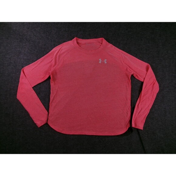 Under Armour Top Women Small Pink Athletic Sporty Training Causal Logo Heatgear - Picture 1 of 10